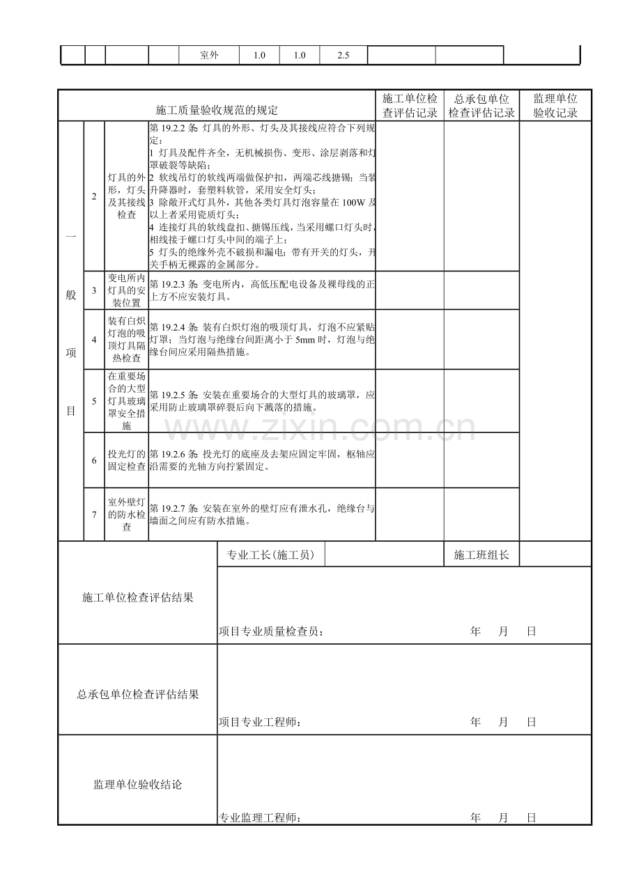 普通灯具安装检验批质量验收记录表样本.doc_第2页