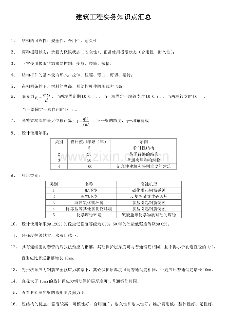 一级建造师建筑工程实务知识点汇总.doc_第1页