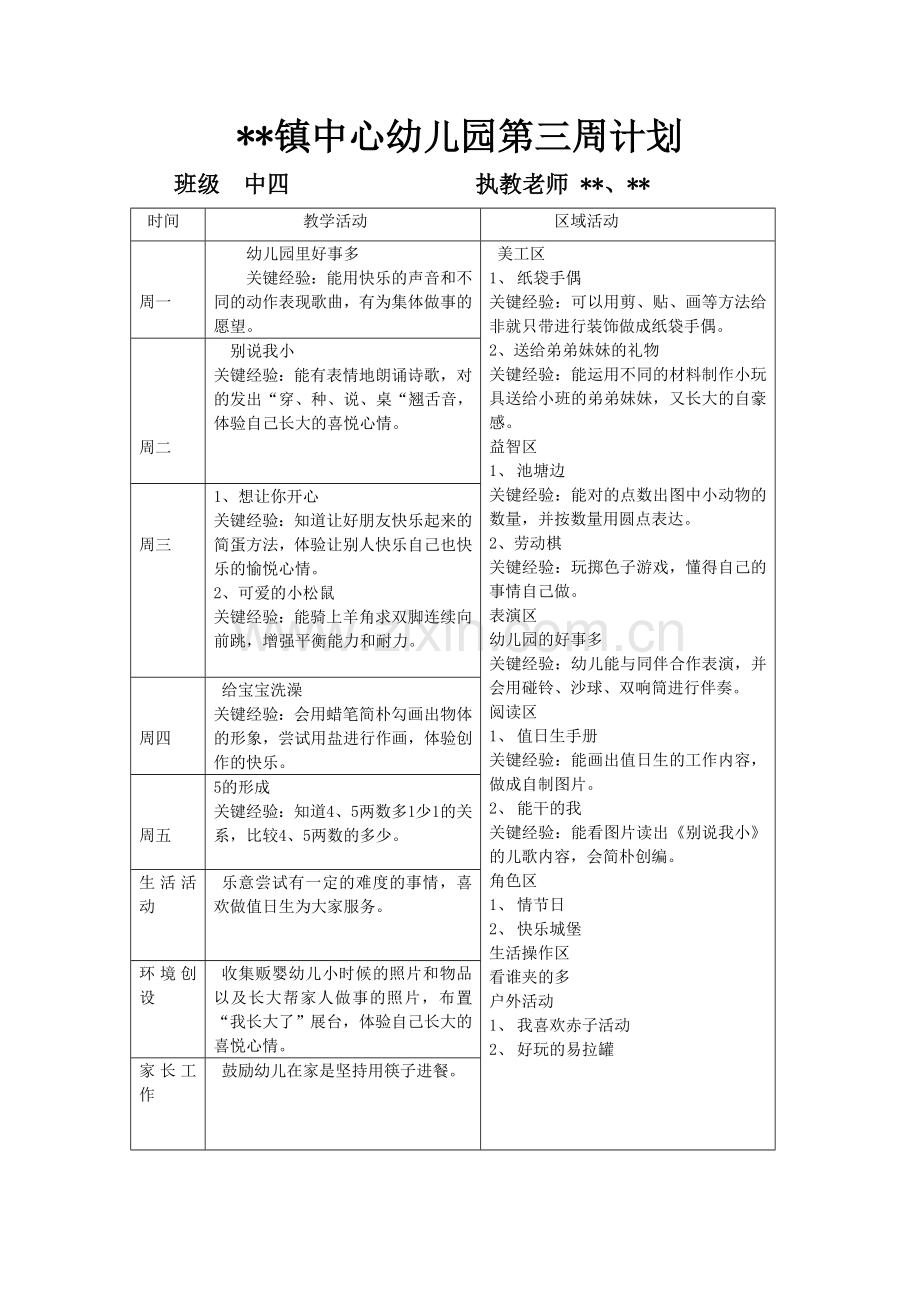 幼儿园中班第周教学计划.doc_第3页