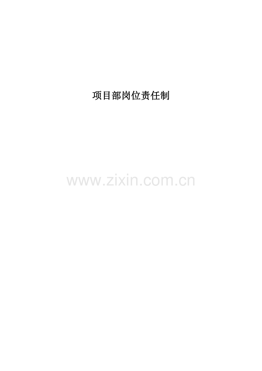 煤矿项目部岗位责任制.docx_第1页