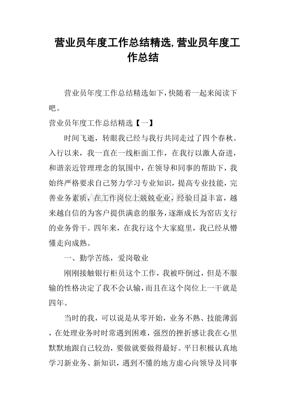 营业员年度工作总结营业员年度工作总结.docx_第1页