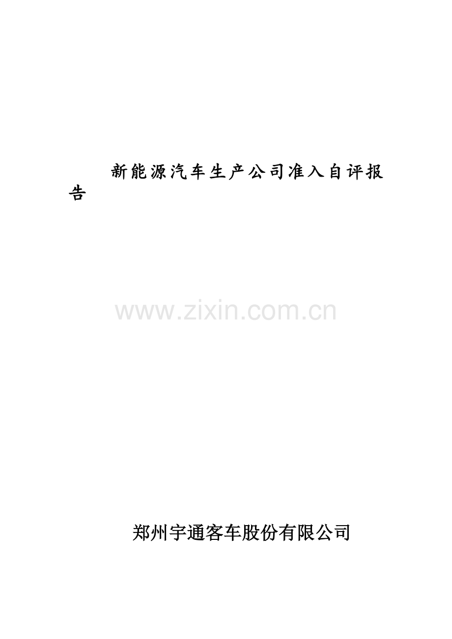 新能源汽车生产企业准入自评报告.docx_第1页