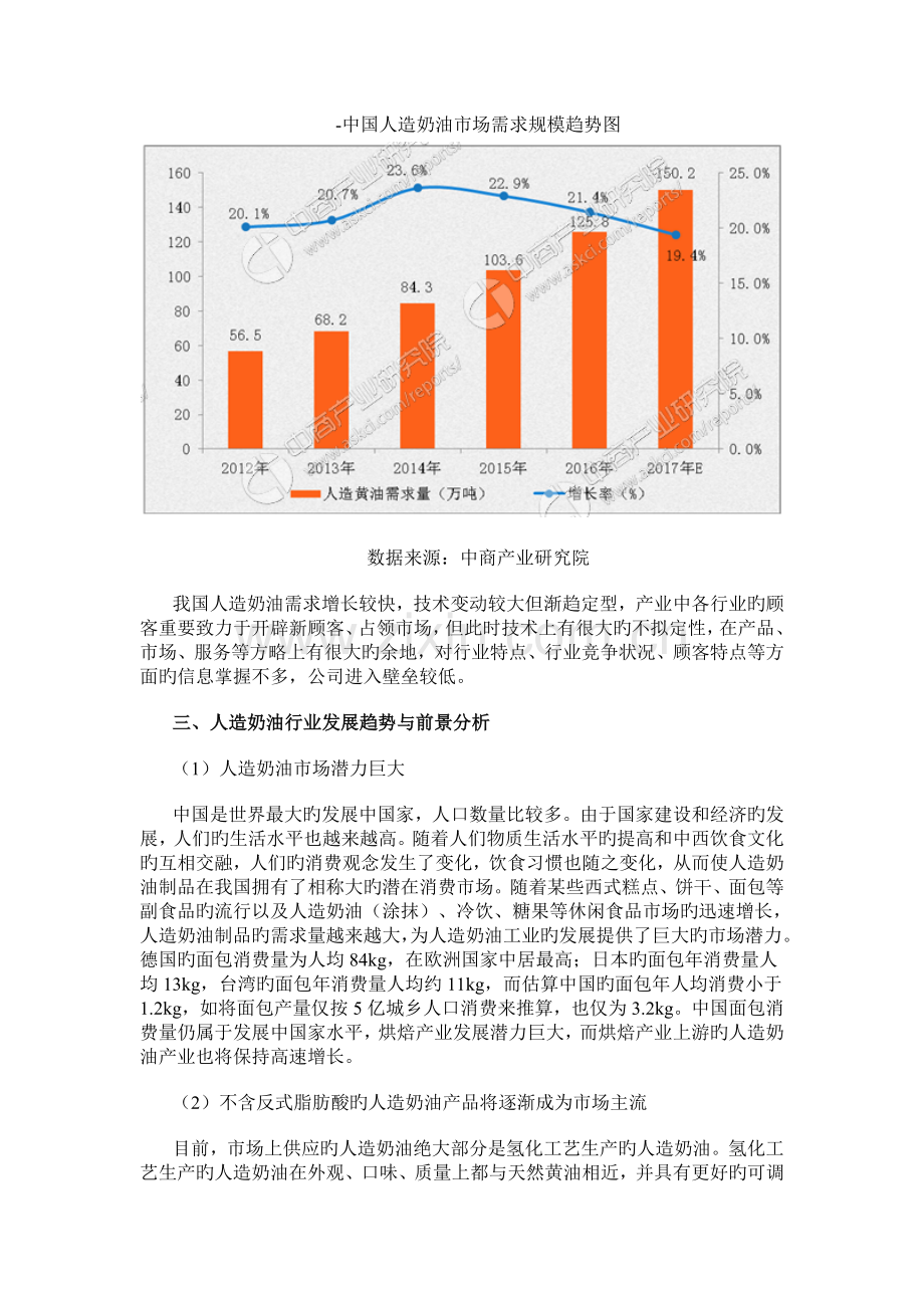 中国人造奶油市场规模及前景分析.doc_第3页