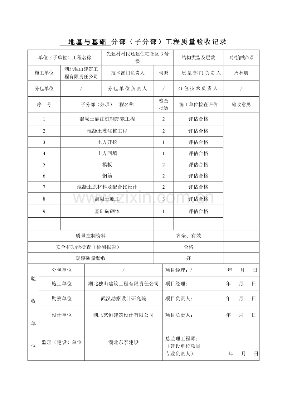 地基与基础分部工程验收记录表.doc_第3页