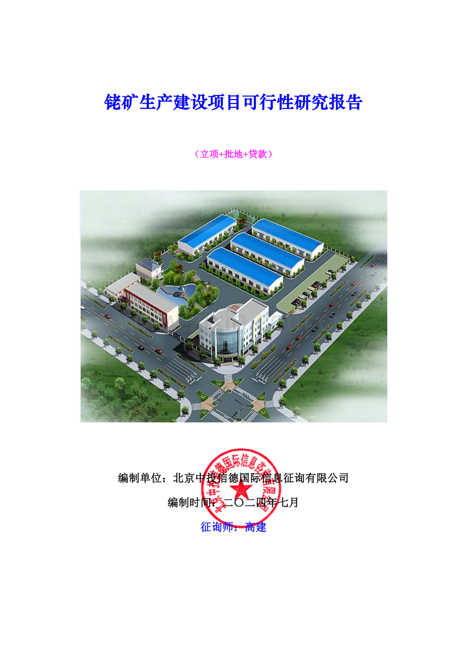 铑矿生产建设项目可行性研究报告.doc_第1页