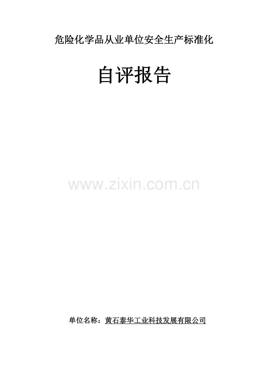 危险化学品从业单位安全生产标准化自评报告.doc_第1页