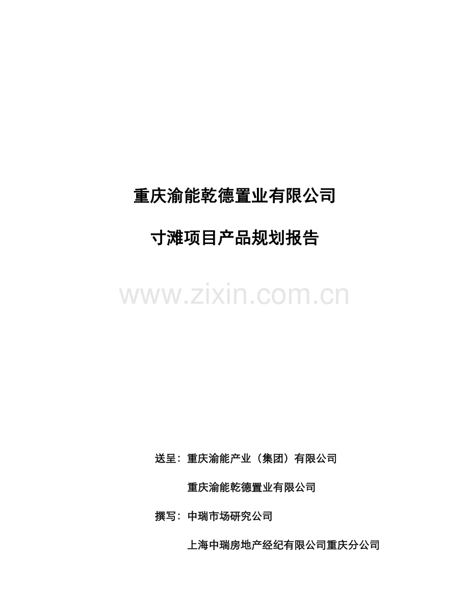 重庆渝能乾德置业寸滩项目产品规划报告.doc_第1页