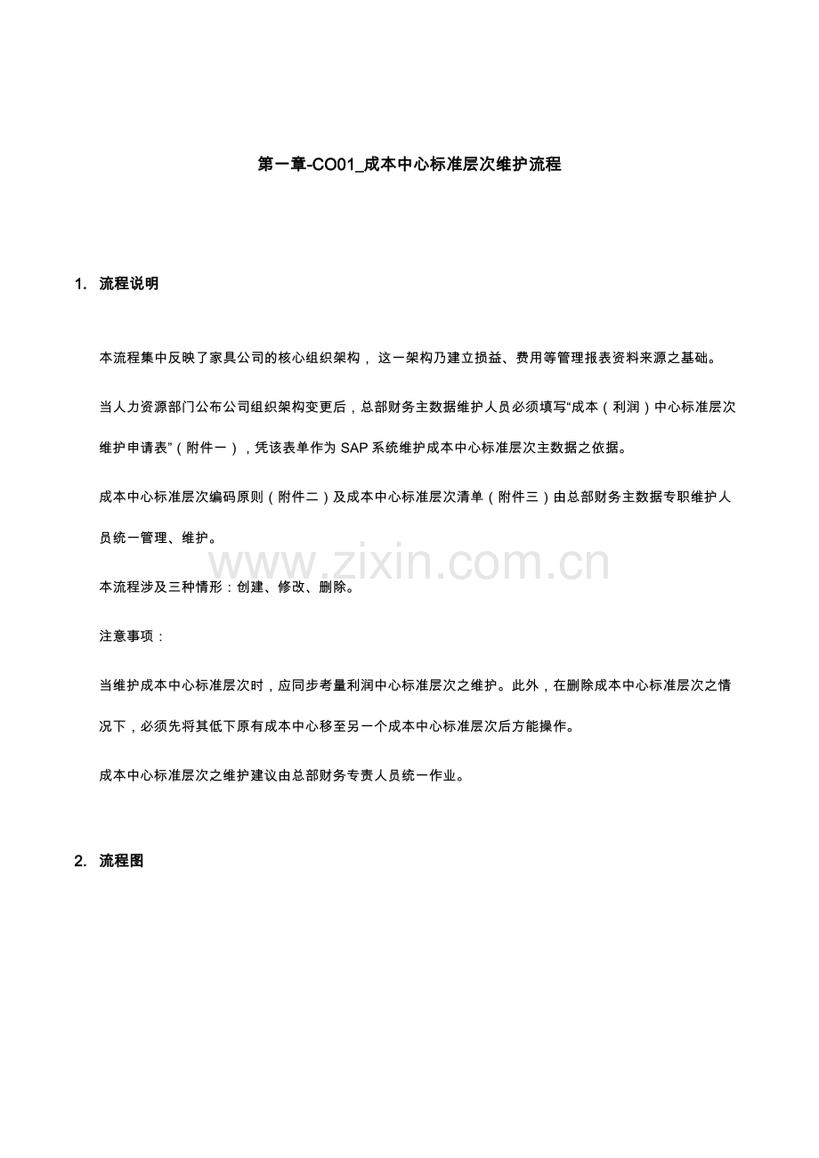 成本中心标准层次维护流程.doc_第1页