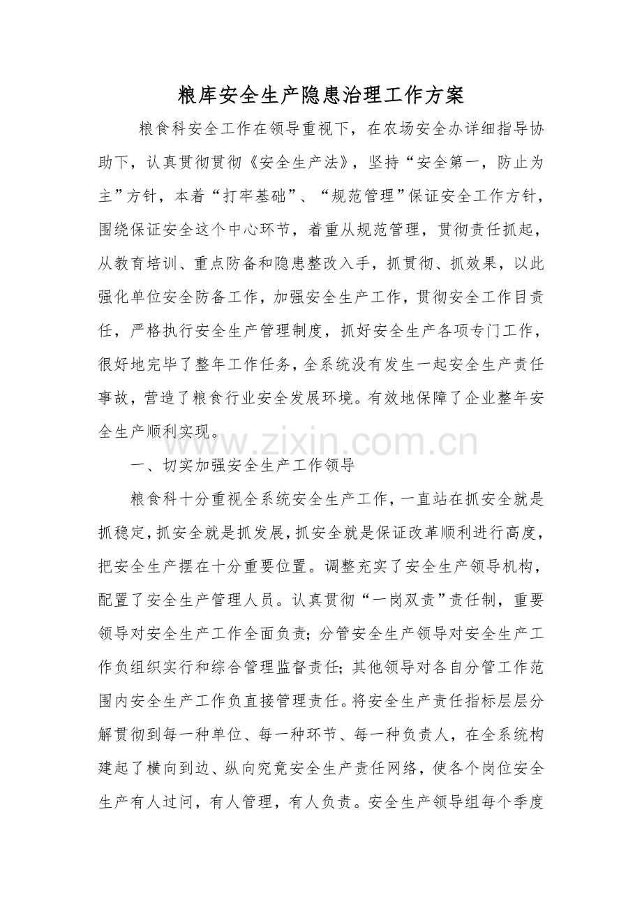 粮库安全生产隐患治理工作方案.doc_第2页