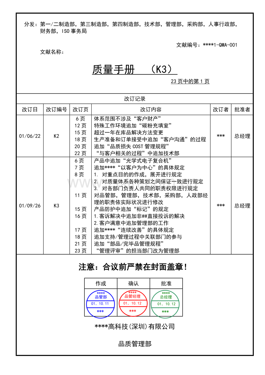 股份有限公司质量手册.doc_第1页