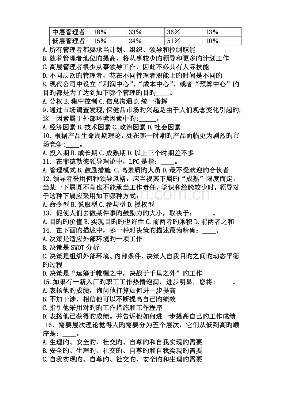 管理学复习之选择题.doc_第2页