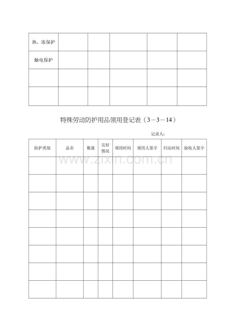 特殊劳动防护用品领用记录表资料.doc_第3页