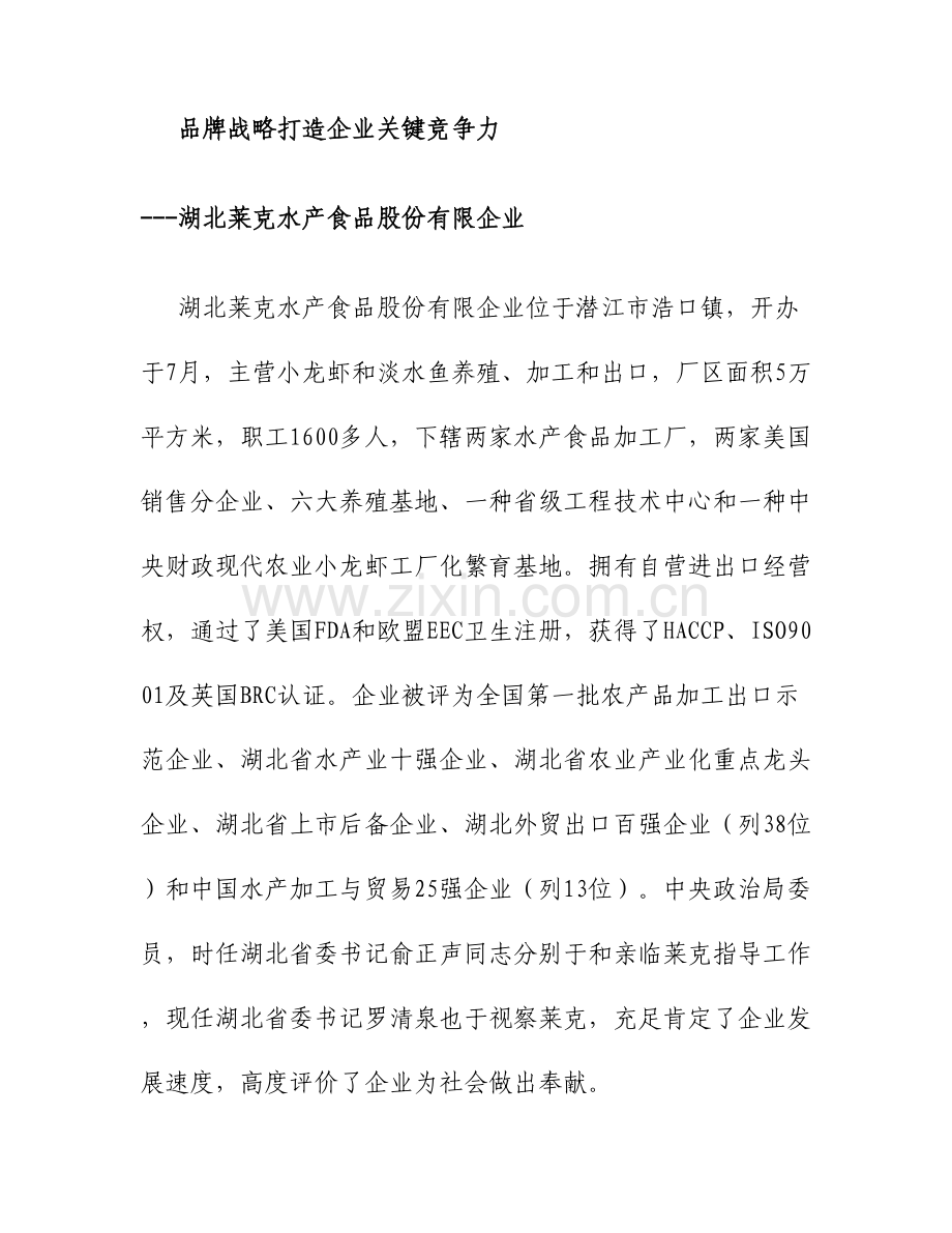 品牌战略打造企业核心竞争力.doc_第1页