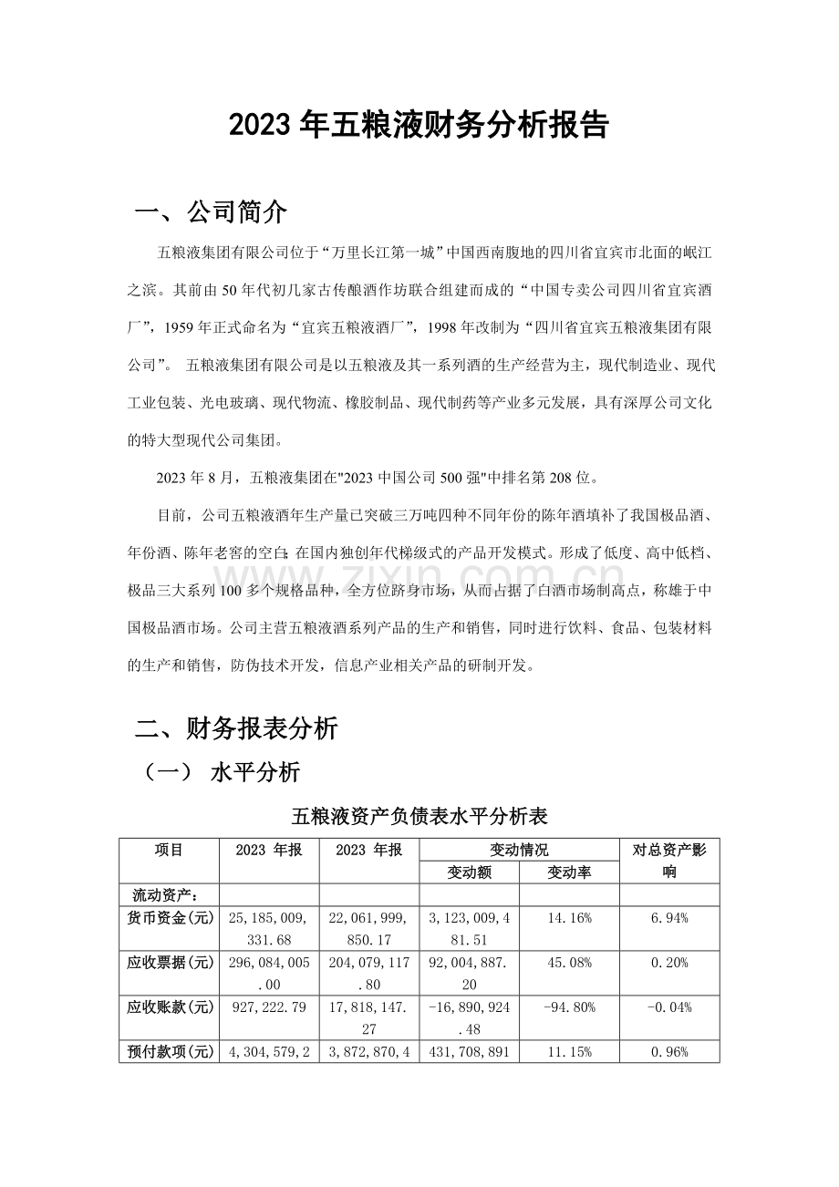 五粮液财务分析报告.doc_第1页