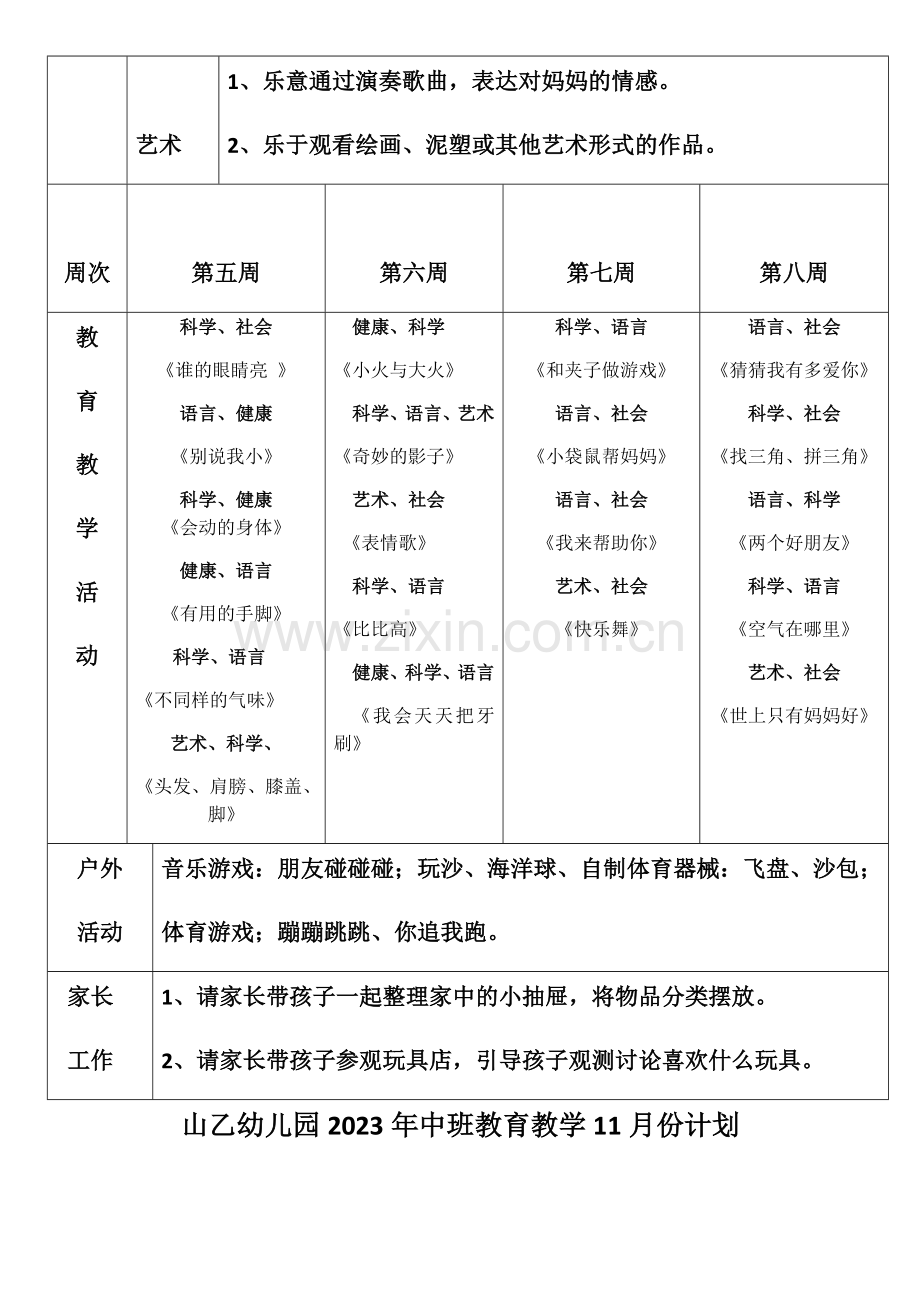 幼儿园教育教学中班月计划.docx_第3页