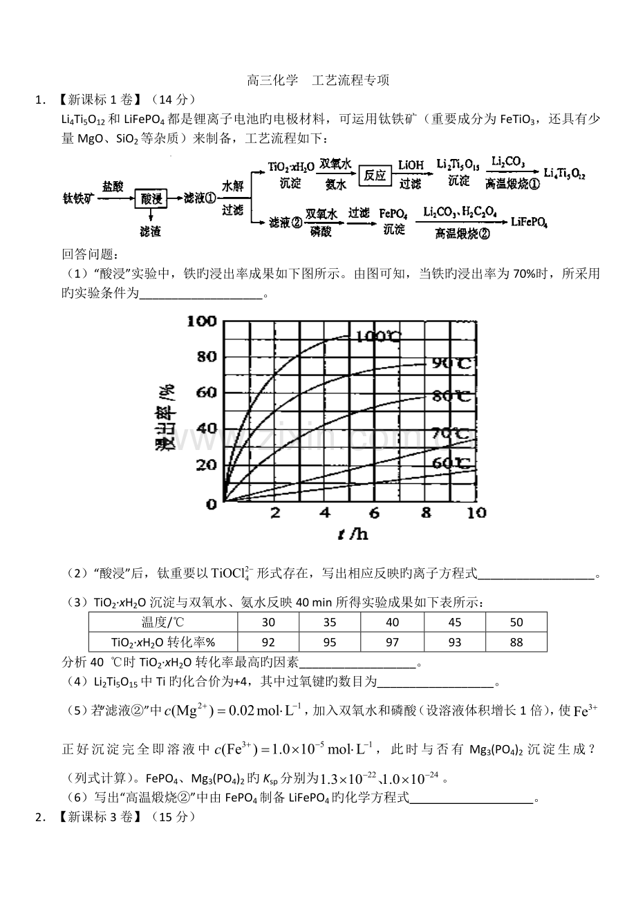 专题工艺流程题(-).doc_第1页