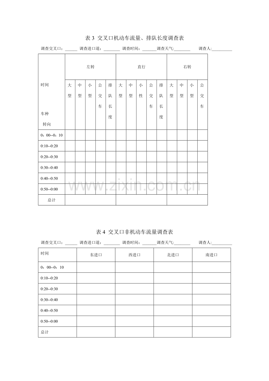 交叉口调查内容及表格.doc_第2页