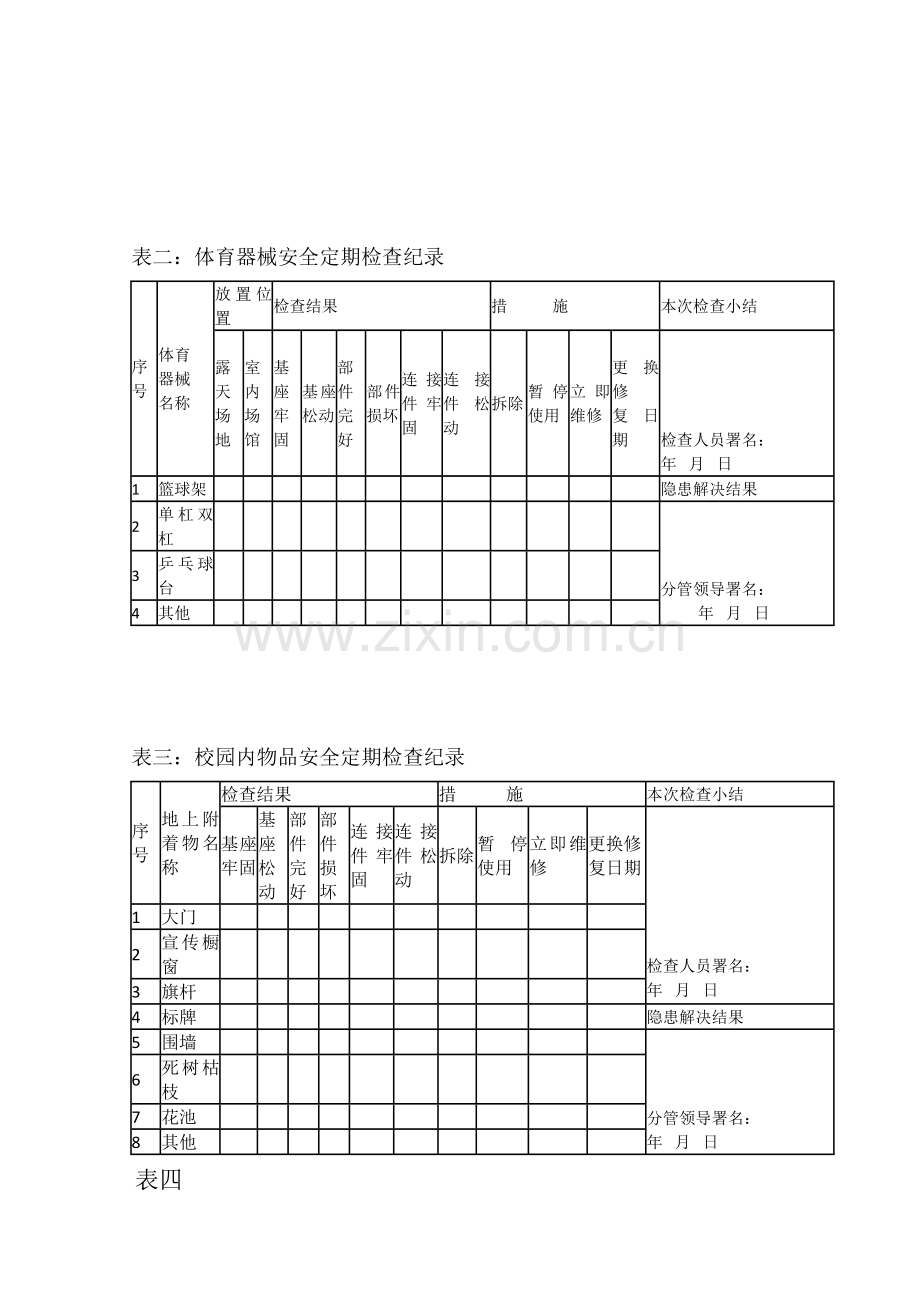 校舍活动设施设备安全定期检查记录表.doc_第3页