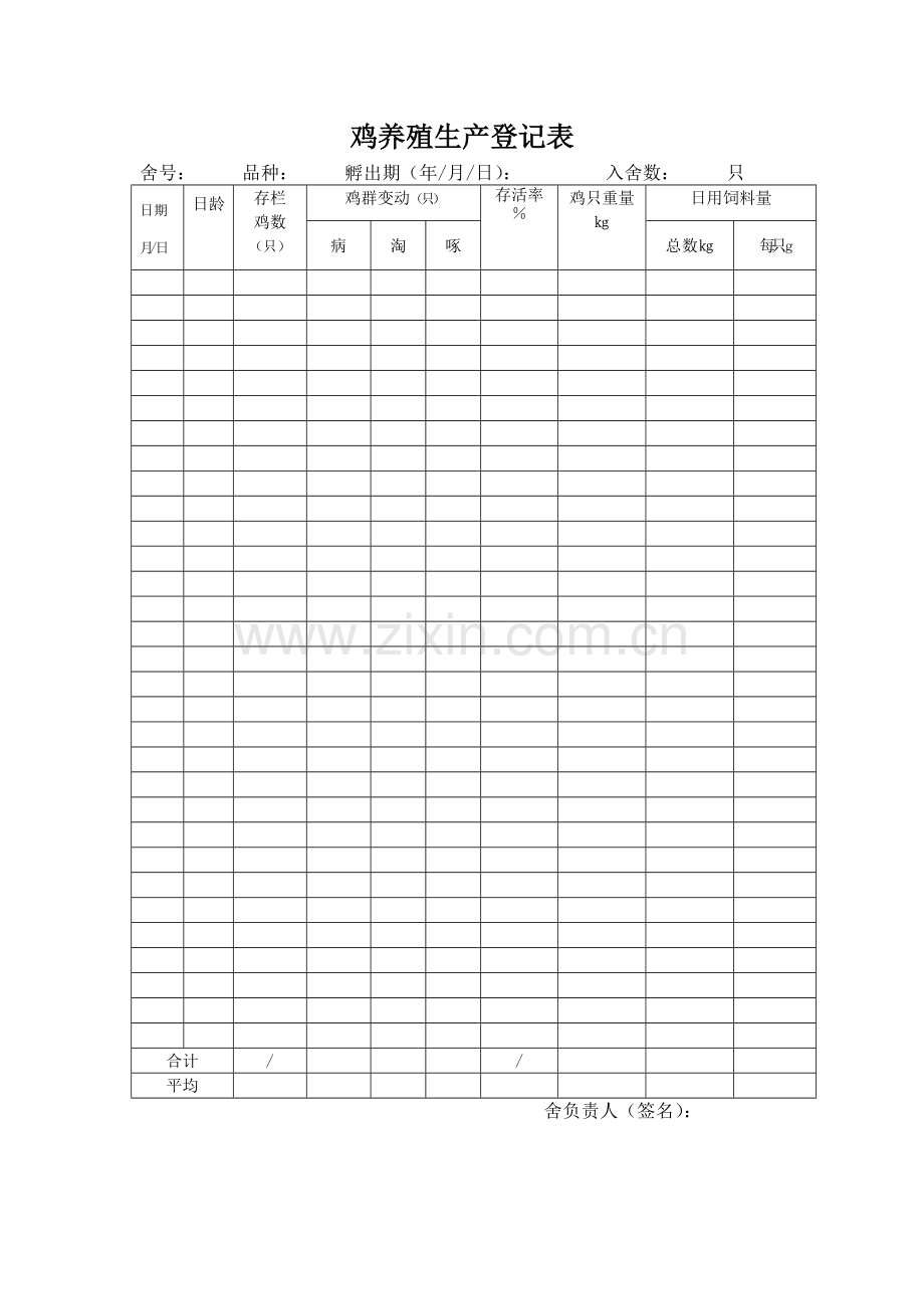 蛋鸡养殖生产记录表.doc_第1页