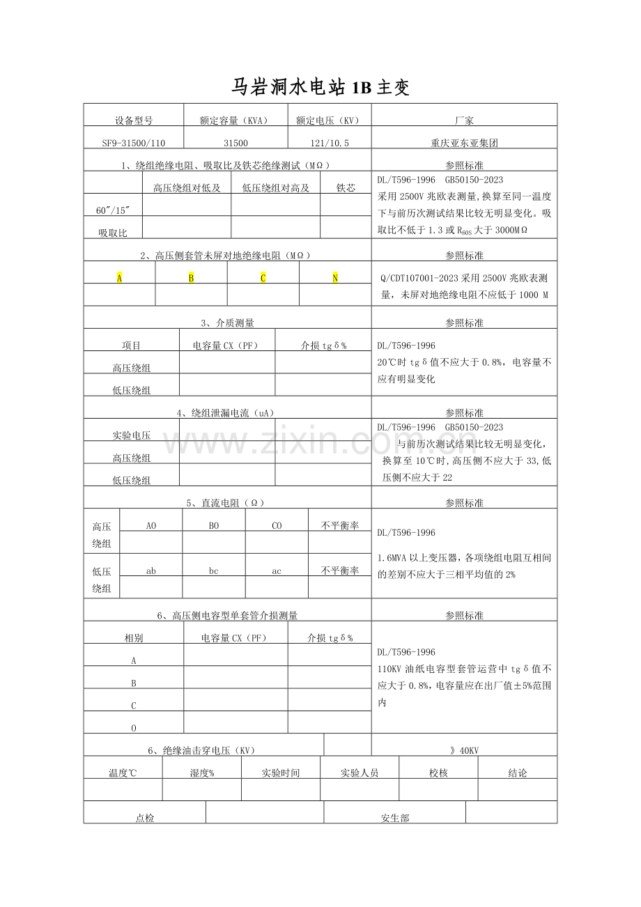 马岩洞高压试验表格.doc_第1页