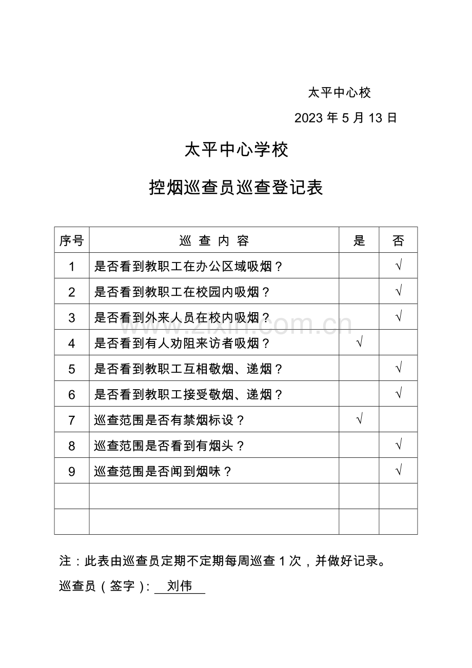 控烟巡查员工作记录.doc_第3页