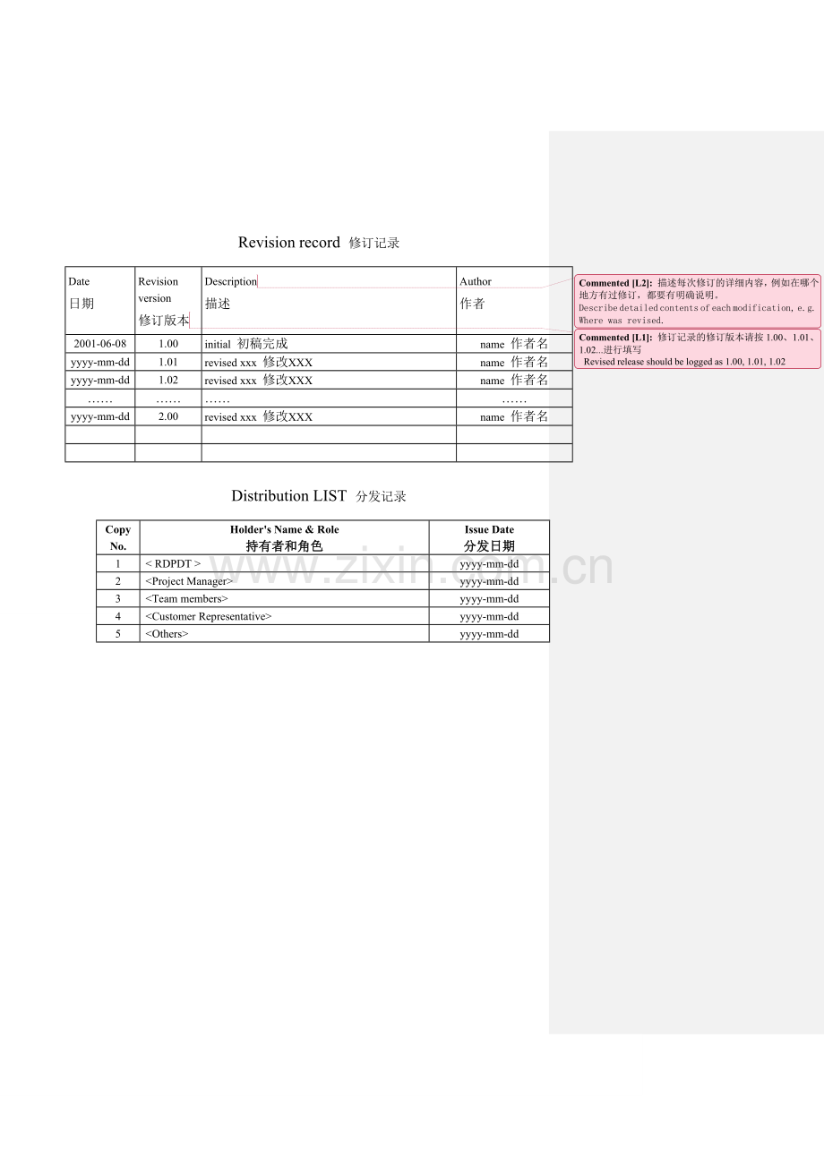 项目管理计划书经典模板.doc_第2页