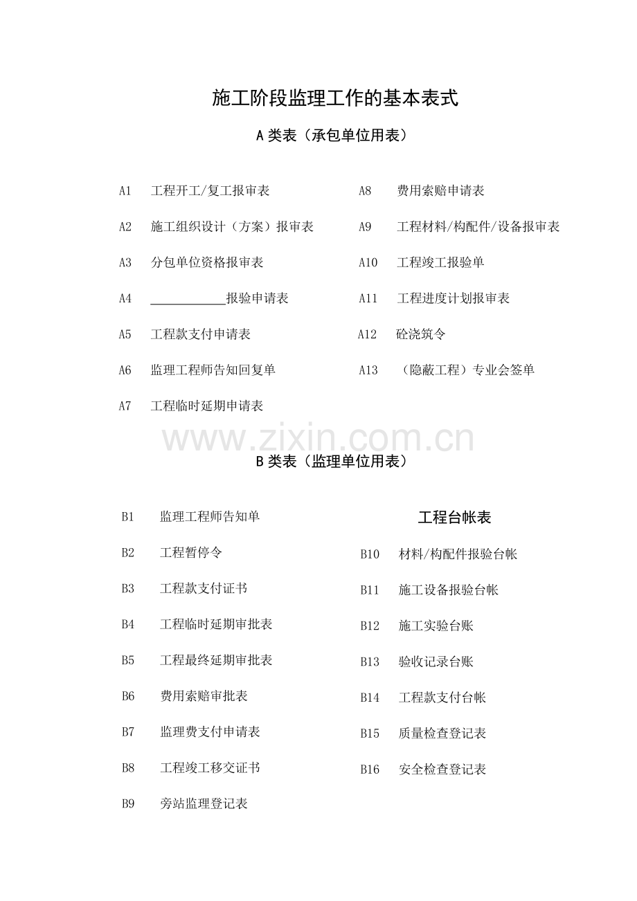 监理施工用表空白.doc_第1页