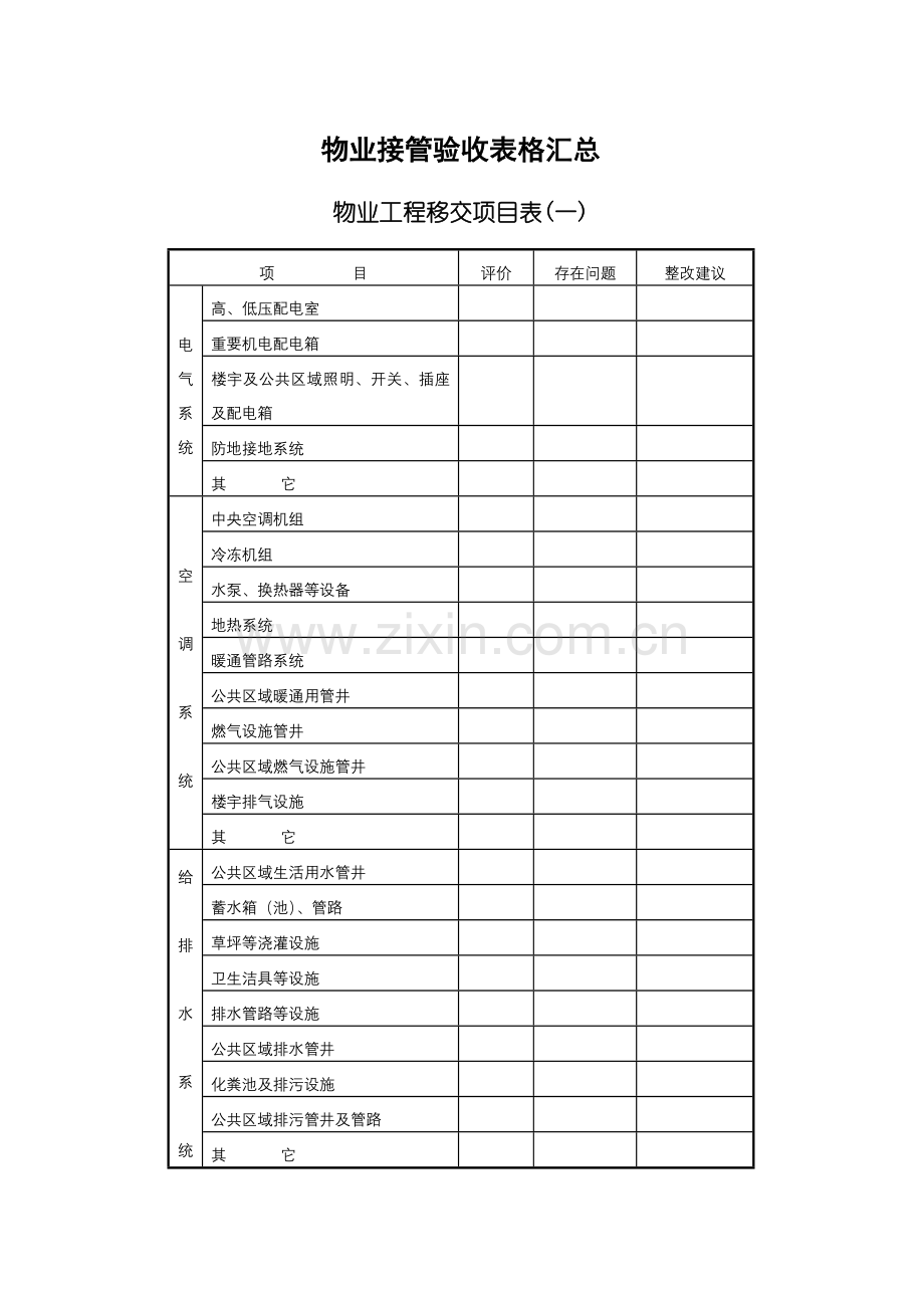 交房表格汇总.doc_第1页