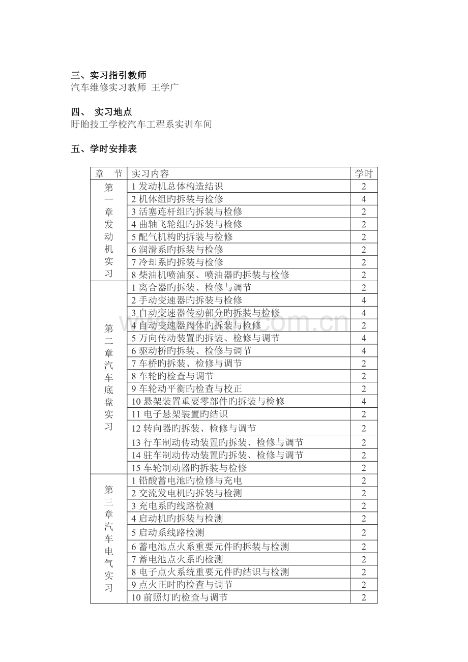 汽车修理实习计划.docx_第2页