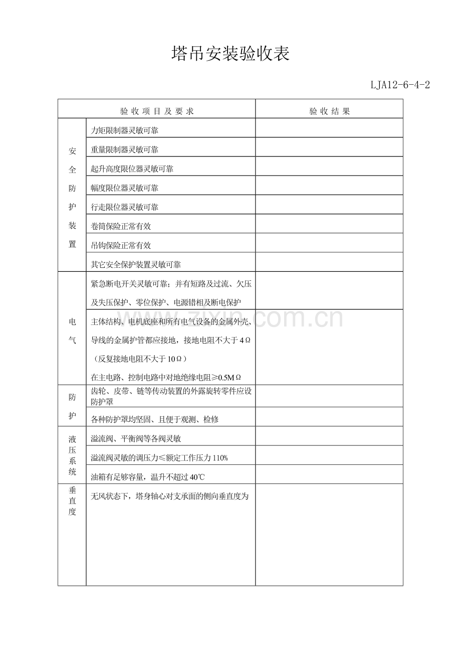 新版塔吊验收记录表.doc_第2页