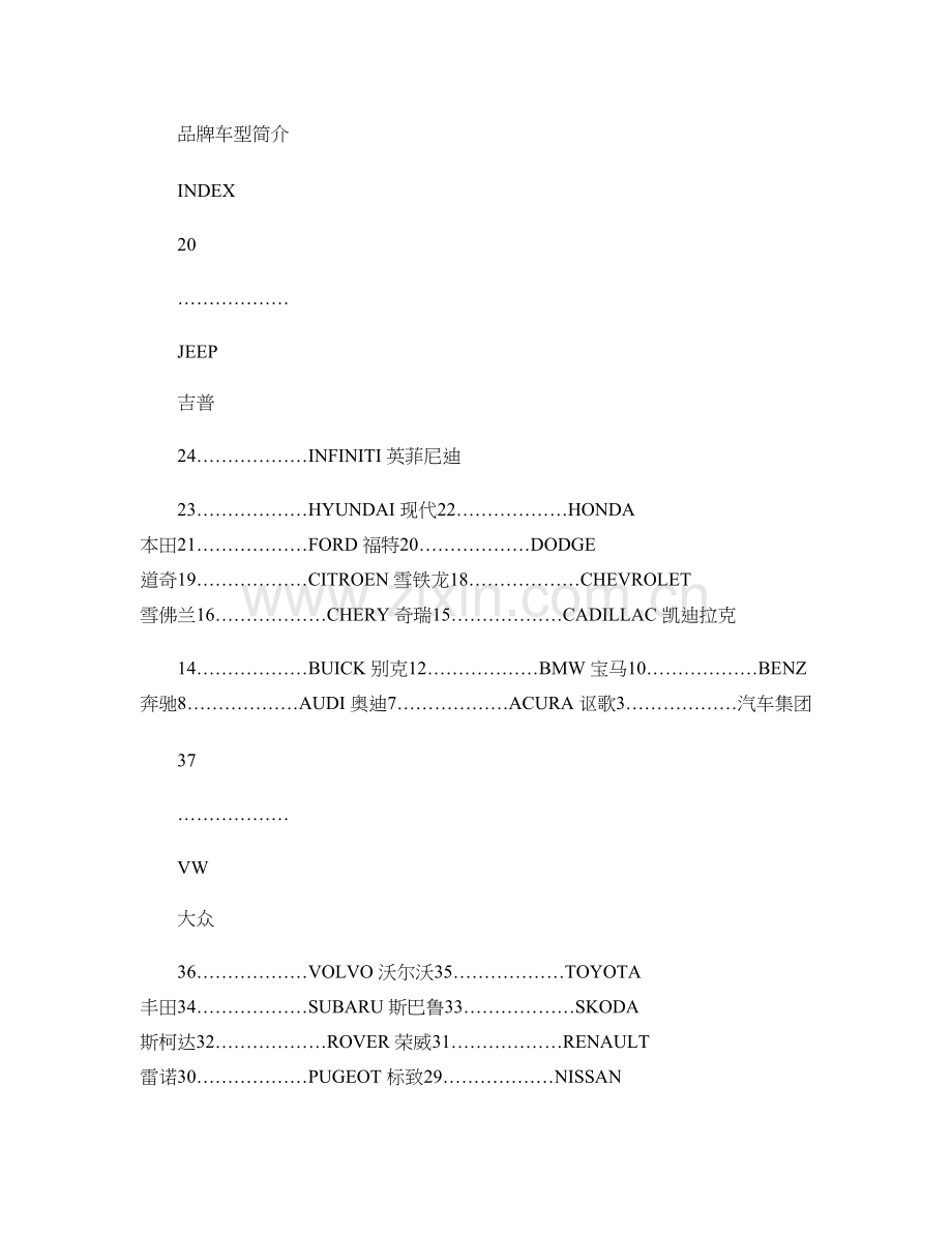 汽车集团下属品牌及车型大全..doc_第1页