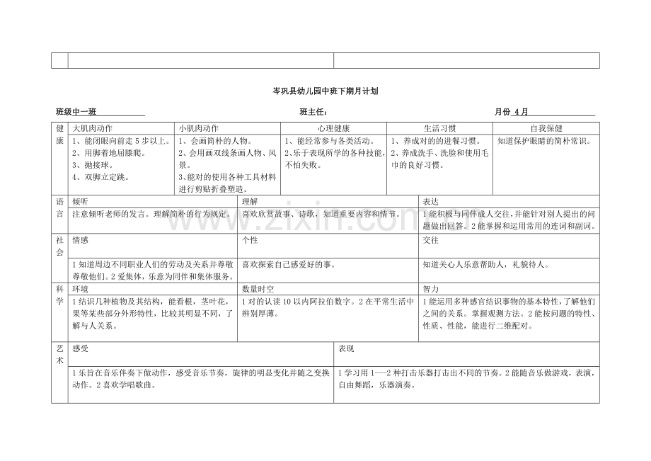 幼儿园中班第二学期月计划已改.doc_第2页