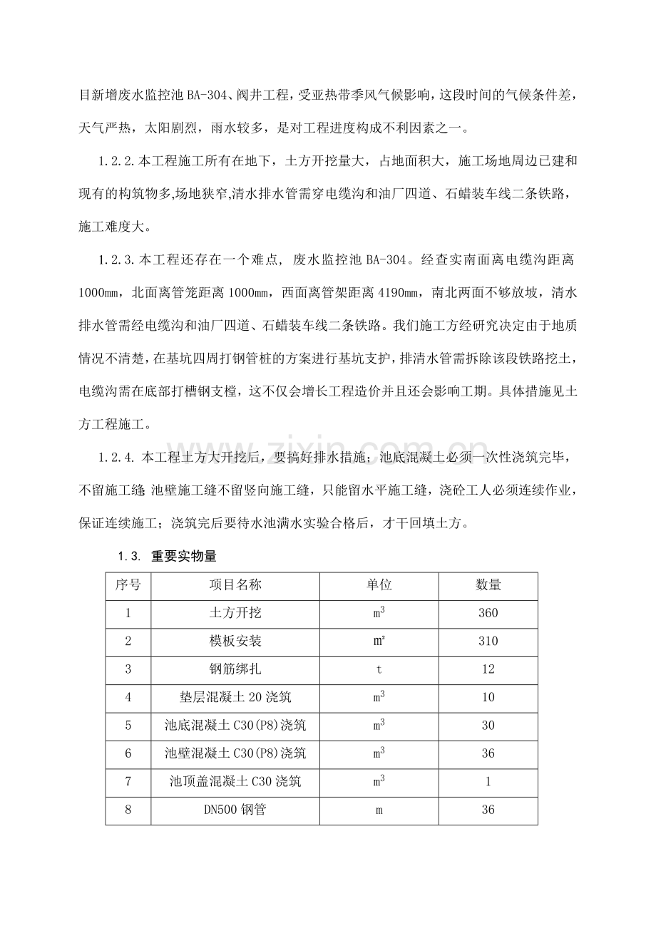 炼油厂清污分流及风险事故水池改造项目废水监控池工程施工方案.doc_第3页