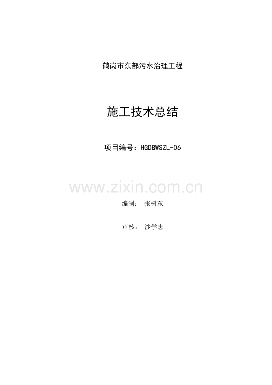 鹤岗标施工技术总结.doc_第1页