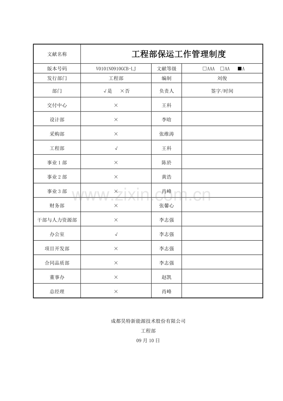 工程部保运工作管理制度(V0101N0910GCB-LHL)0910.doc_第1页