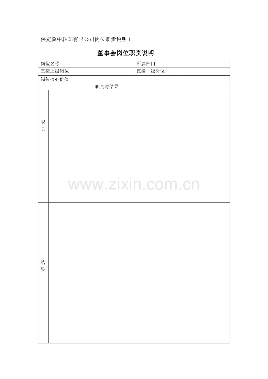 保定冀中轴瓦有限公司岗位职责说明.doc_第1页