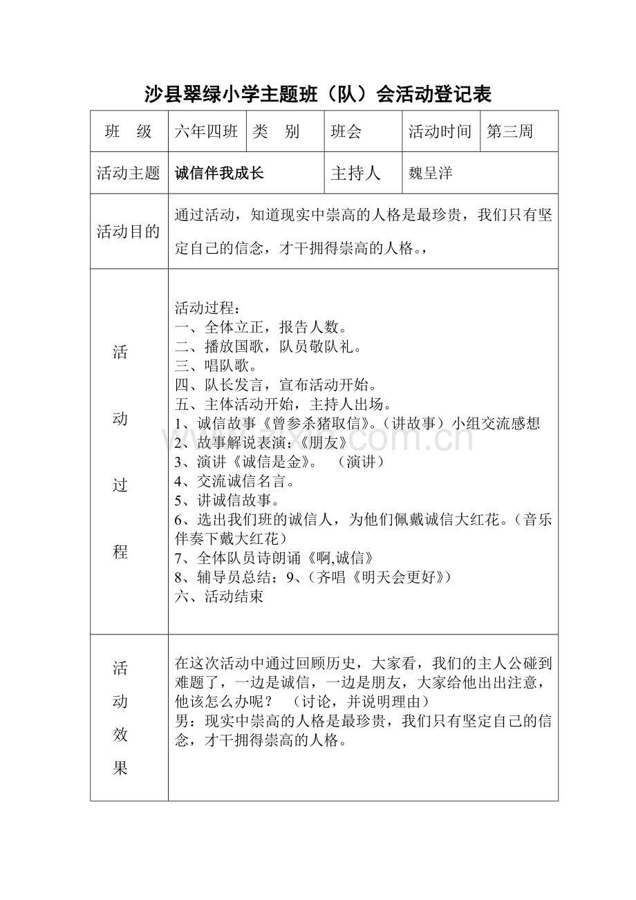 主题班队会活动记录表.doc_第3页