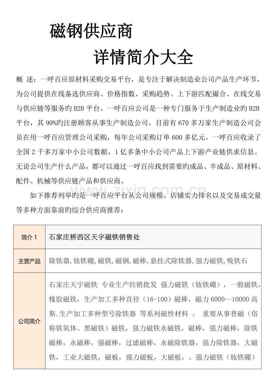 国内磁钢供应商有哪些？-磁钢供应商介绍详情大全.doc_第1页