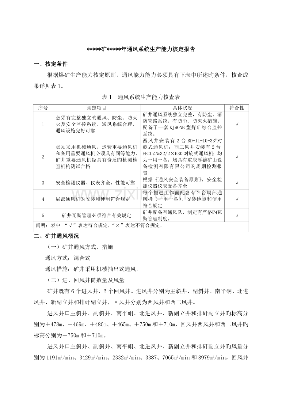 通风系统生产能力核定报告.doc_第1页