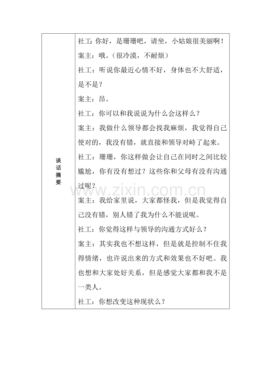 社会个案记录表谈话记录表.doc_第3页