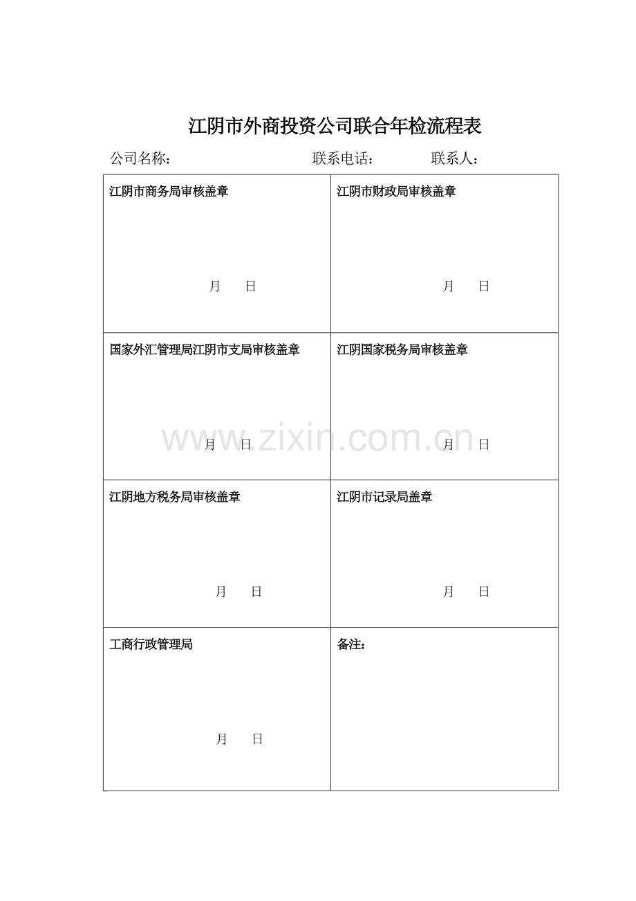 2年江阴市外商投资企业联合年检流程表.doc_第1页