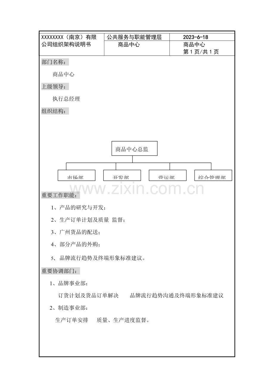 丽华实业南京有限公司二三年新组织架构说明书.doc_第3页