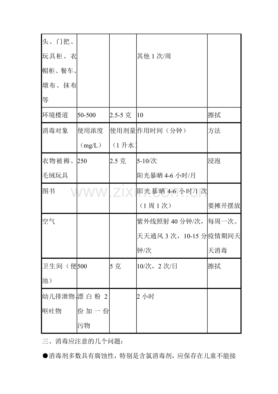 幼儿园消毒配比与消毒方法.doc_第3页