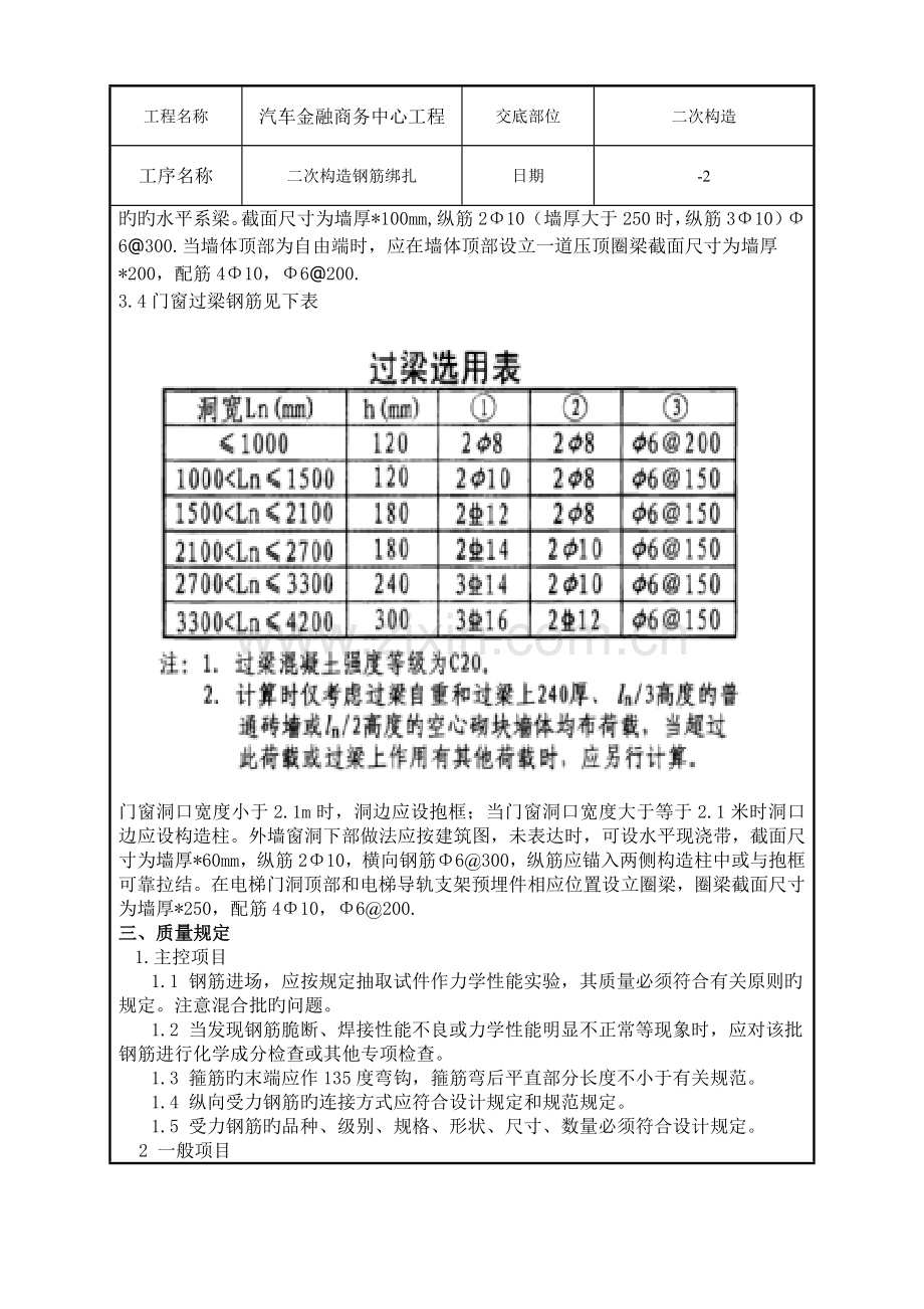 二次结构钢筋施工技术交底.doc_第2页