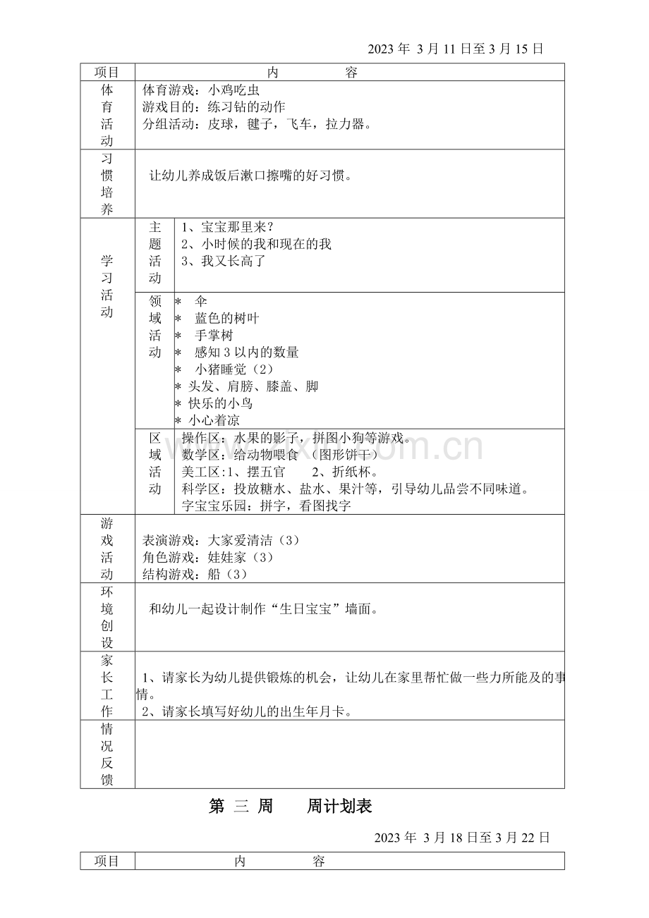 新版幼儿园小班下学期周计划.doc_第2页