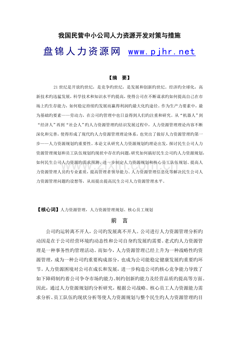 我国民营中小企业人力资源开发对策与措施.doc_第2页