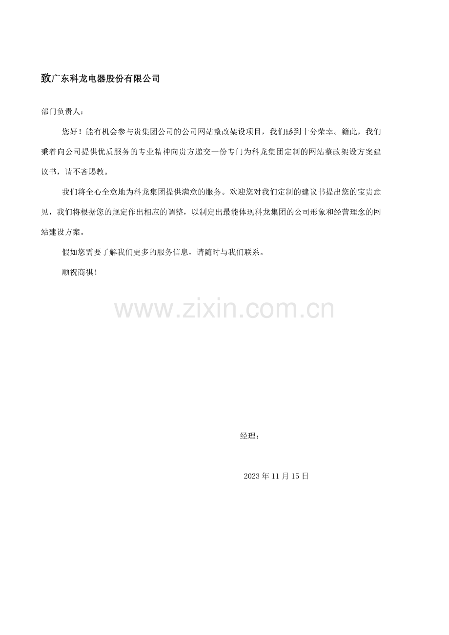 科龙电器集团网站建设方案书.doc_第1页