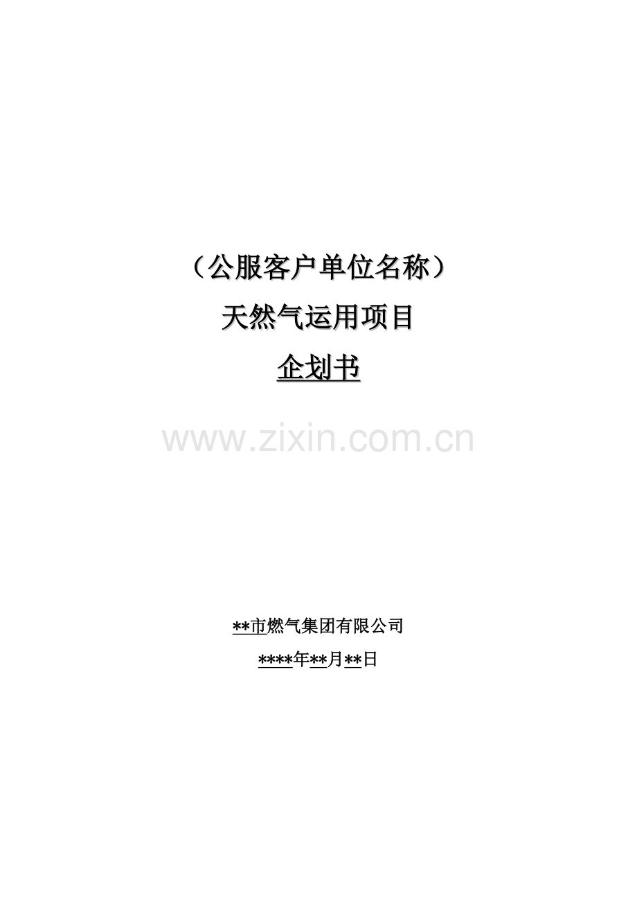 燃气企业公服客户天然气利用项目企划书.doc_第1页