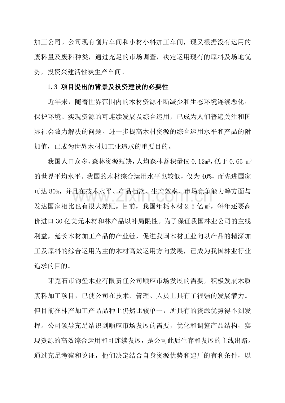 活性炭厂改造工程项目可行性研究报告.doc_第2页