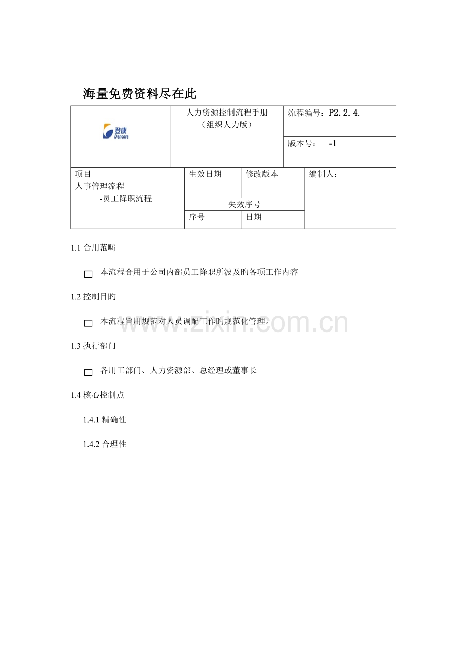 员工降职流程DOC.doc_第1页